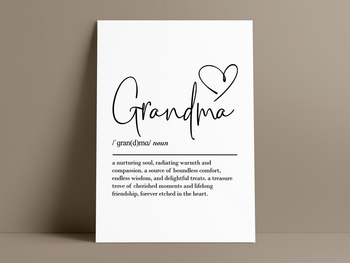 Grandma Definition Wall Art Nannie Gifts Nanny Print Gifts From Grandkids Grandma Gift Nan Gifts - Image 2
