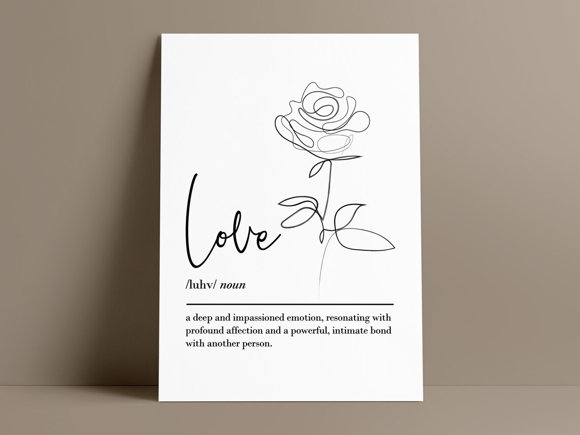 Love Definition Quote Wall Art Print, Bedroom Decor - Image 2