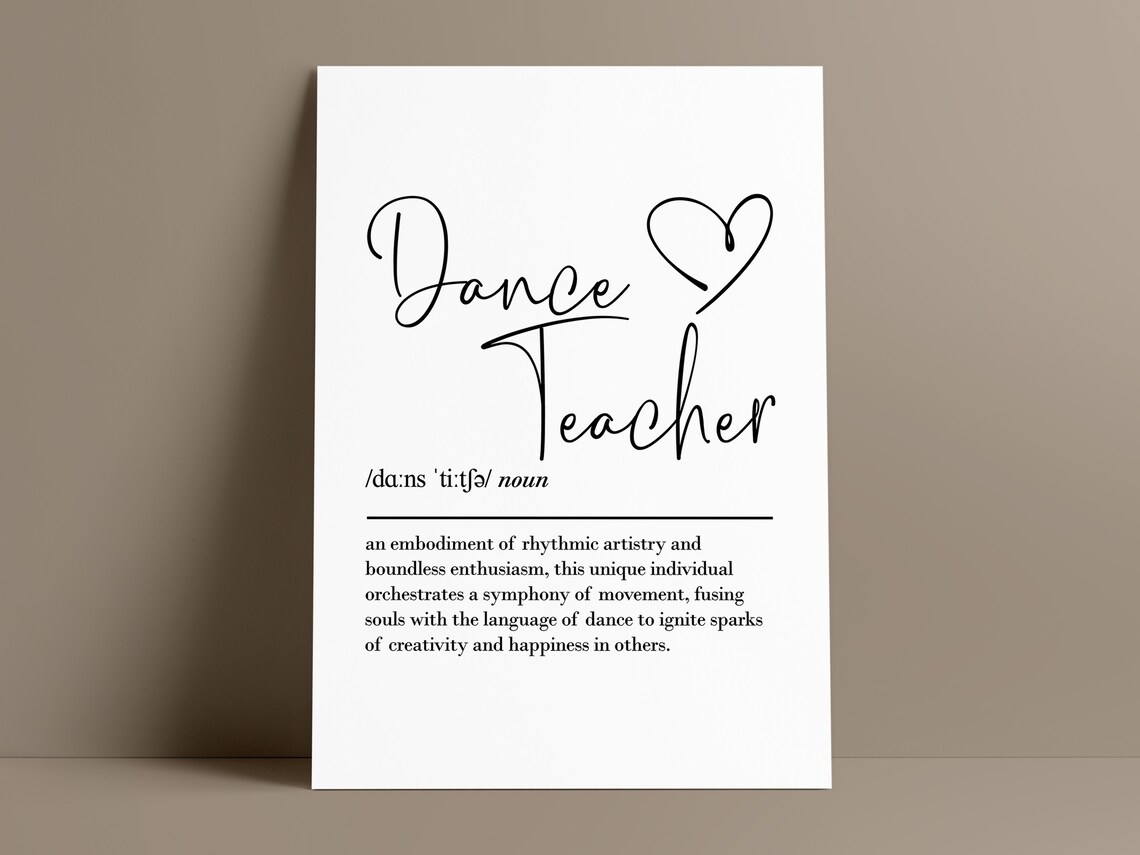 Dance Teacher Definition Wall Art, Ballet Gift Print - Image 3