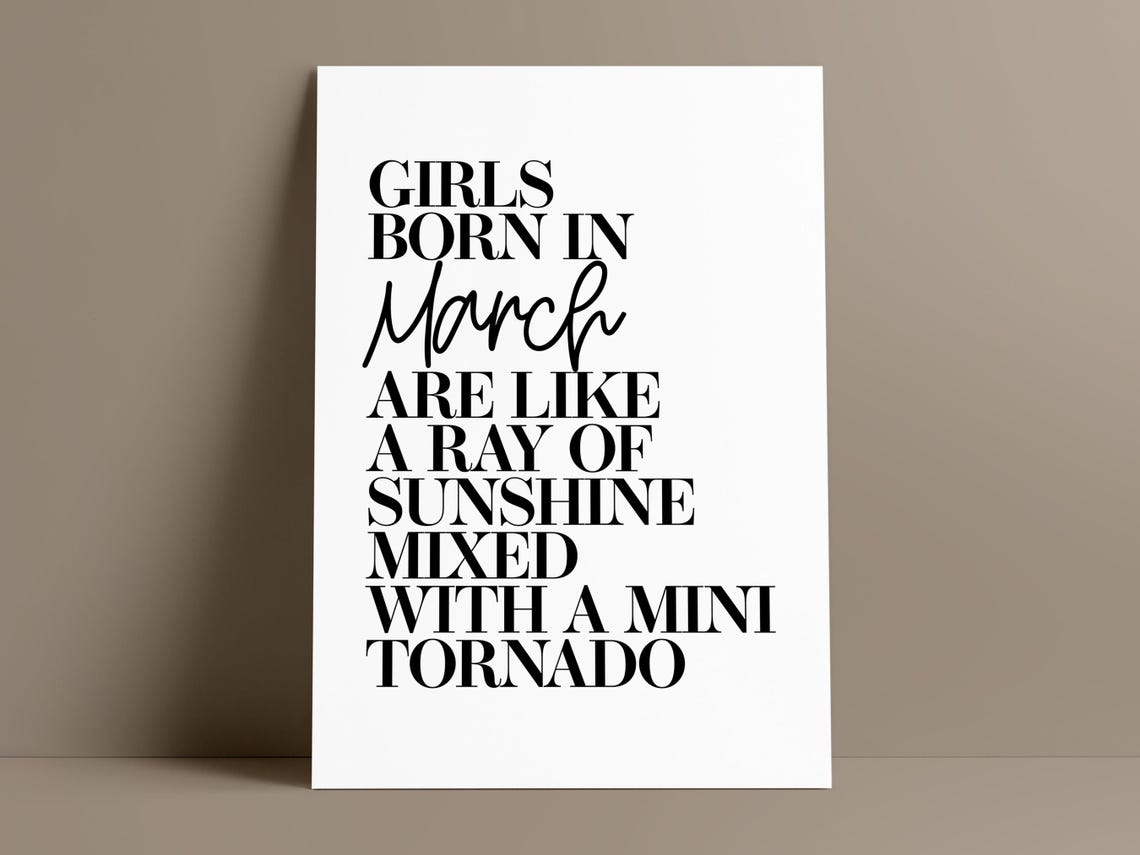 Girls Born In March Ray Of Sunshine Mini Tornado Birthday Poster - Image 2