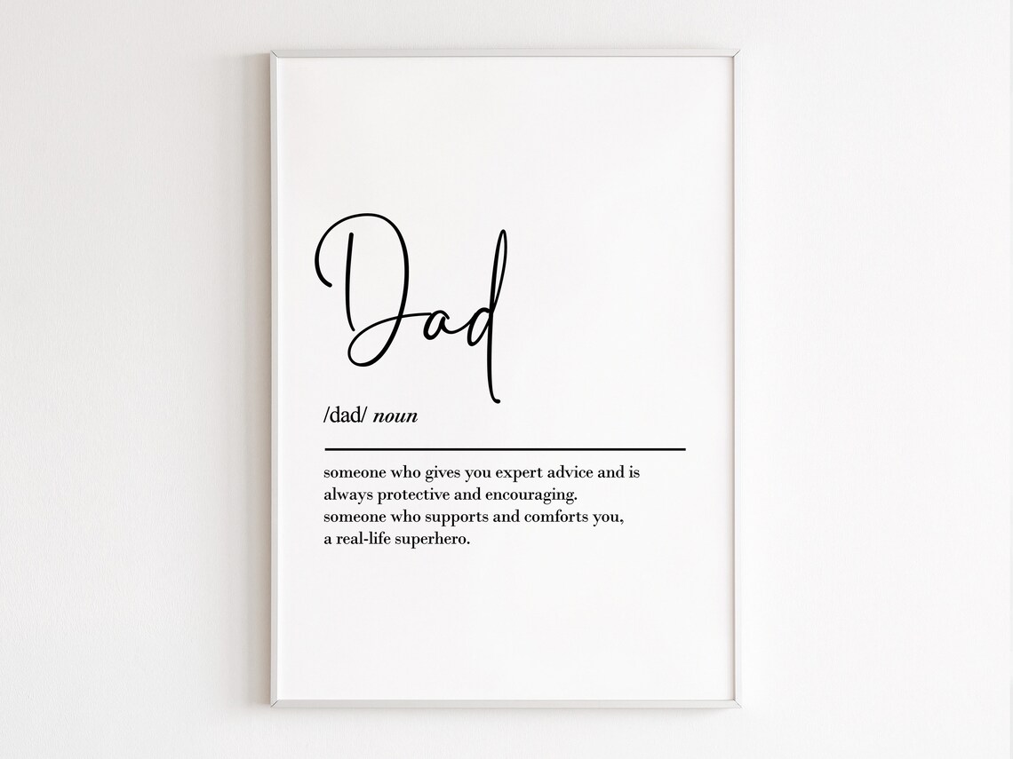 Dad Definition Wall Art, Dad Birthday Gift