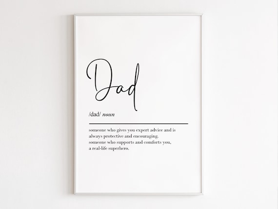 Dad Definition Wall Art, Dad Birthday Gift