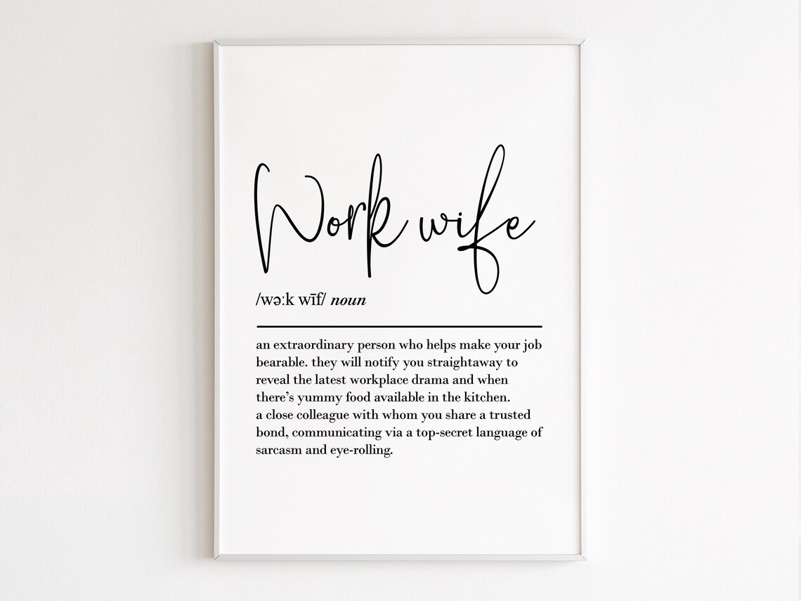 Work Wife Definition Gift, Office Friendship Art Print - Image 3