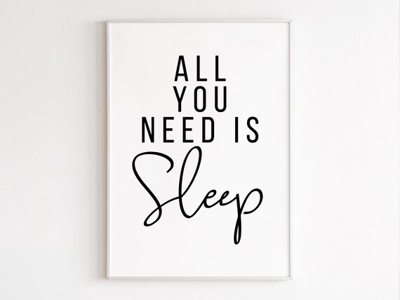 Sleep Funny Quote Poster Print, Bedroom Decor