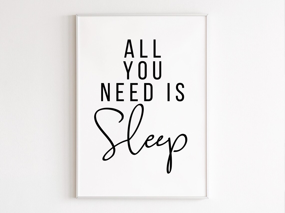 Sleep Funny Quote Poster Print, Bedroom Decor