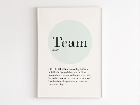 Team Definition Sage Circle Colleague Gift Appreciation Quote Poster