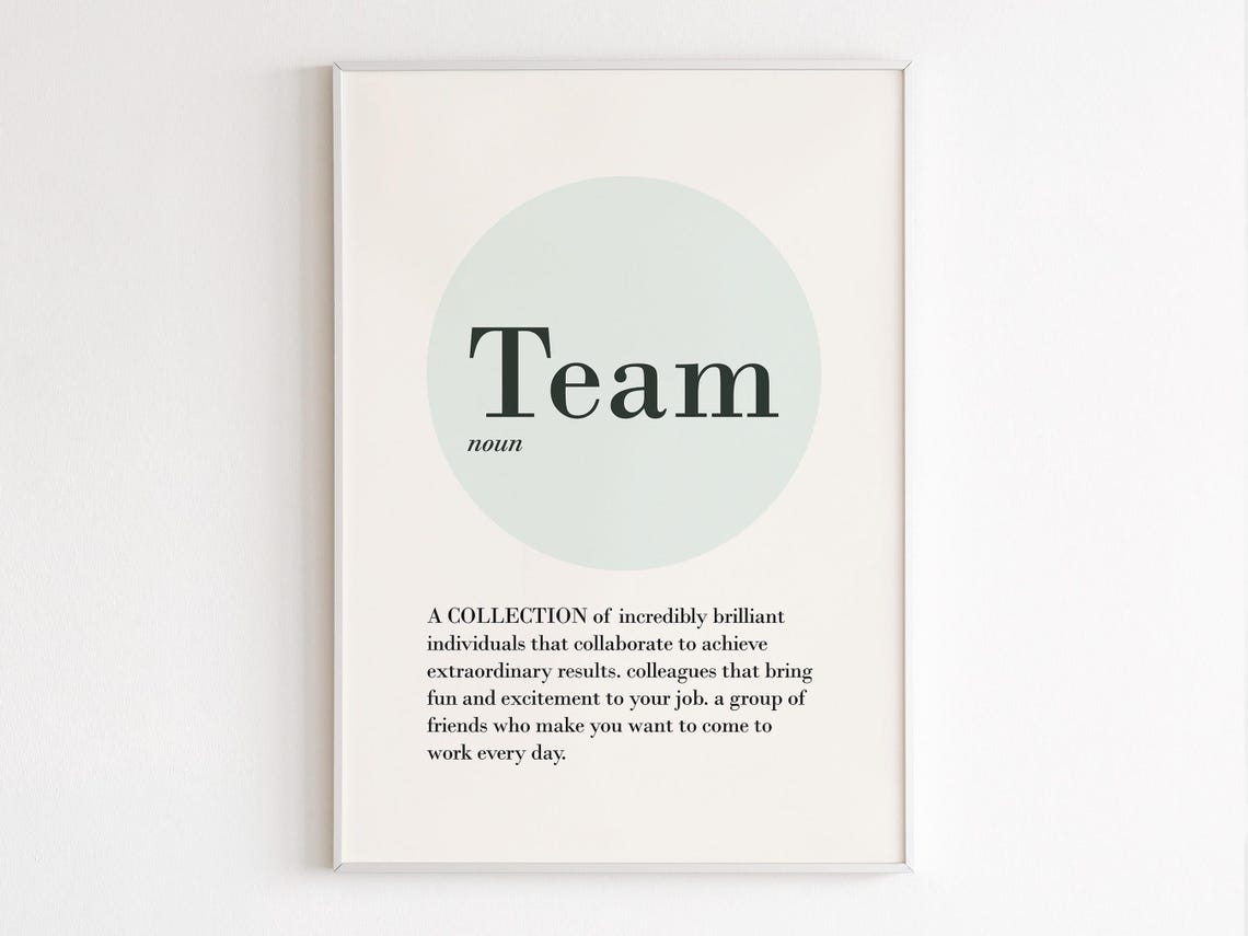 Team Definition Sage Circle Colleague Gift Appreciation Quote Poster