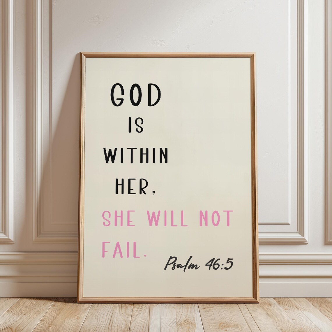 Girly Christian Bible Verse Faith Wall Art Print