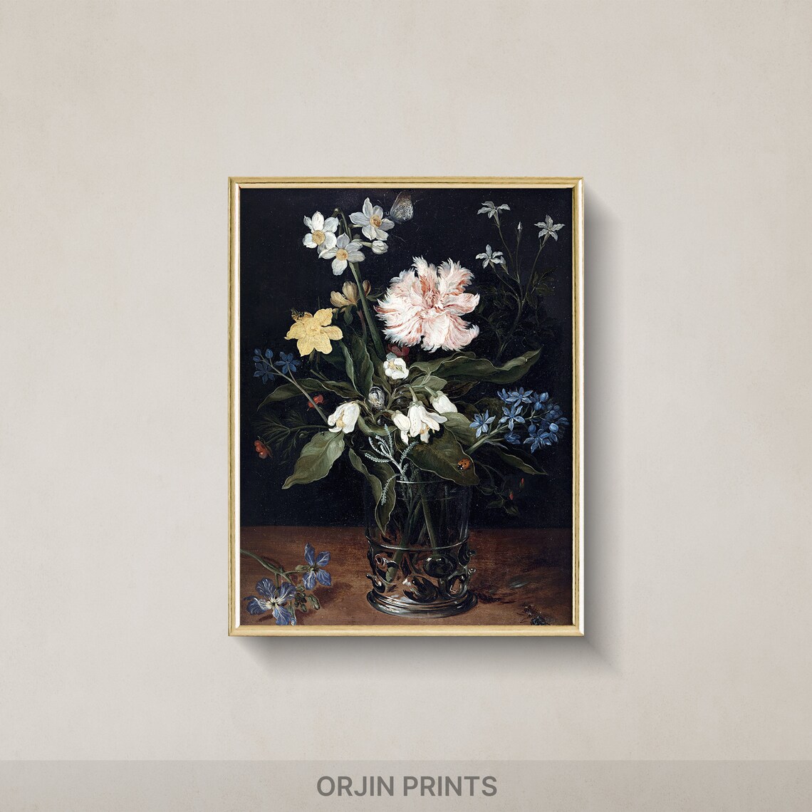 Dutch Floral Still Life Glass Vase Old Masters Flower Poster