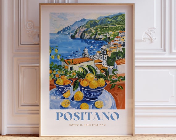 Positano Print, Amalfi Coast Italy Wall Art Print
