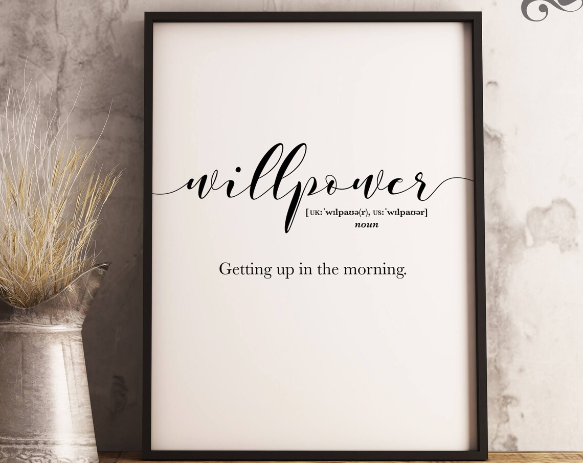 Willpower Definition Funny Bedroom Sign Art Print - Image 3