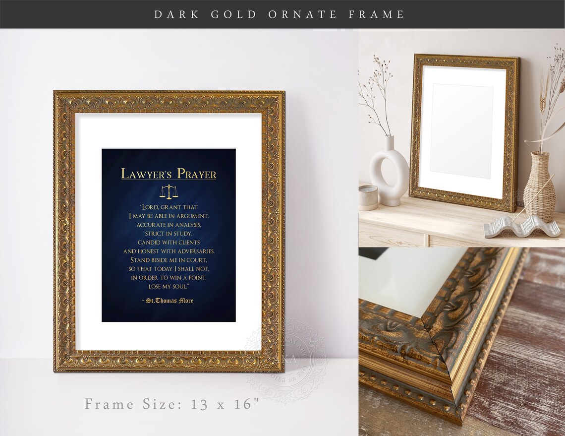 Lawyers Prayer Gold Foil Art Print by Sir Thomas More - Image 2