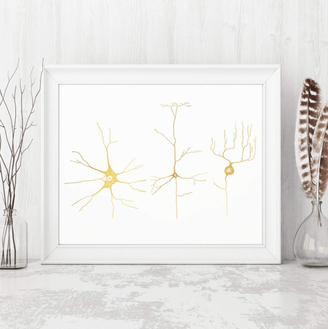 Neuroscience Neuron Gold Foil Modern Wall Art Print - Image 3