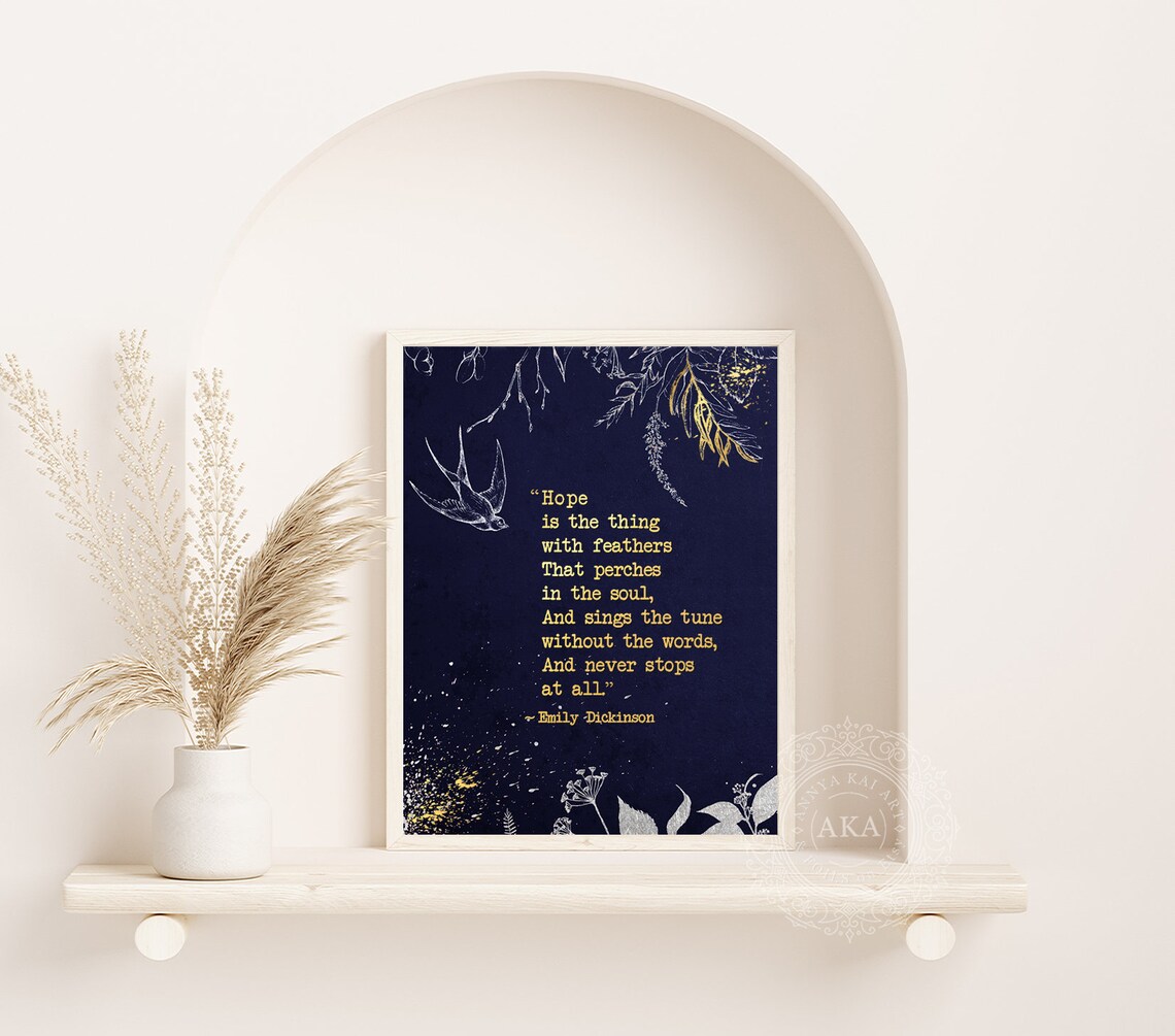 Emily Dickinson Poetry Art Print, Gold Foil Quote - Image 5