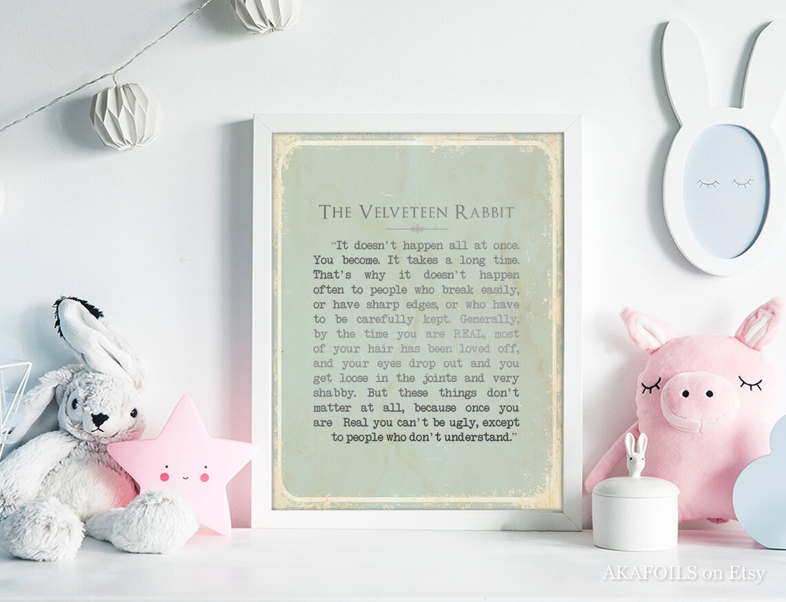 Velveteen Rabbit Quote Print, Vintage Nursery Art - Image 4