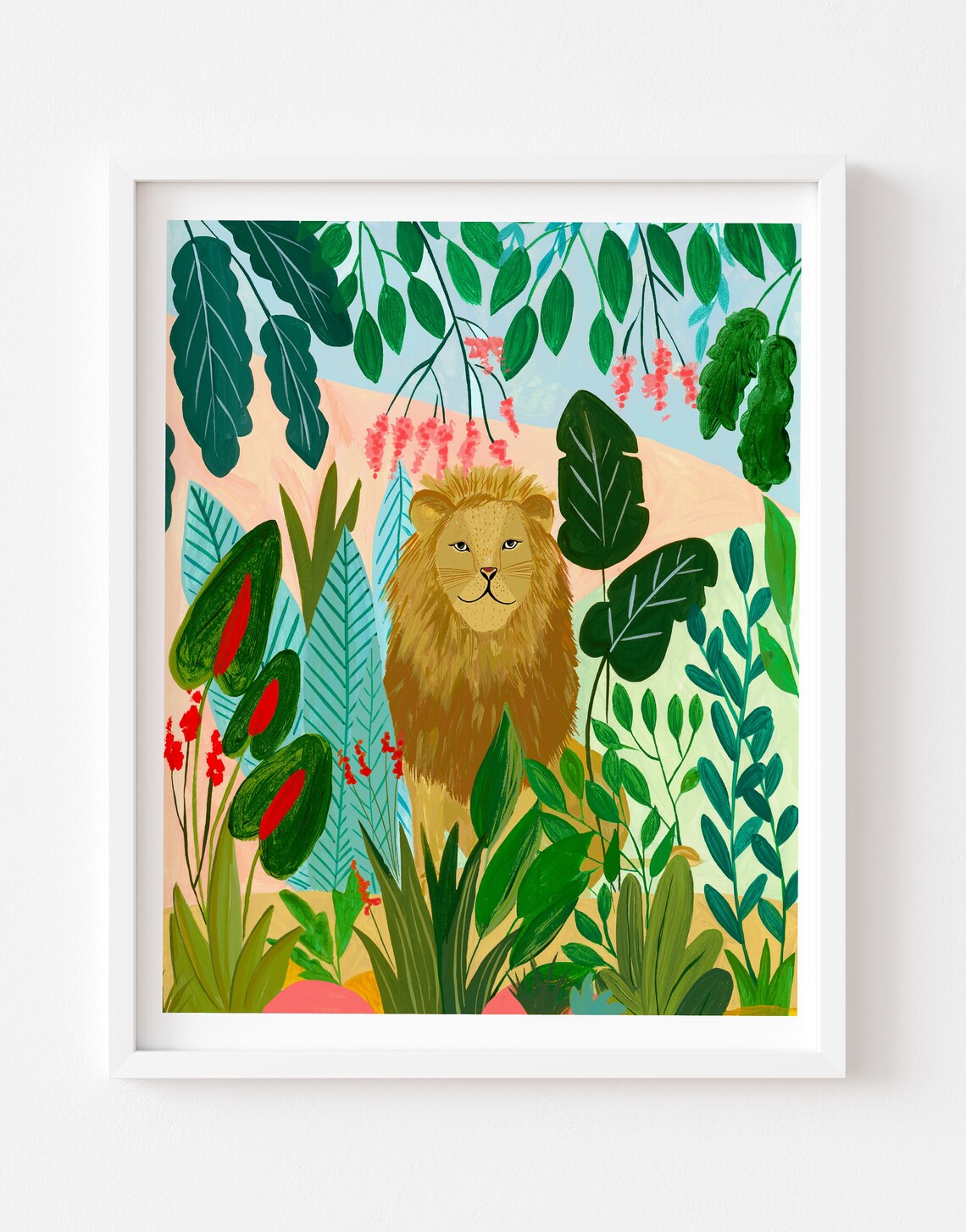 Lion Art Print, Jungle Nursery and Dorm Decor - Image 3