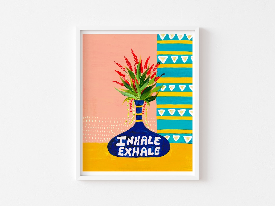 Yoga Breathing Exercise Botanical Home Decor Art Print - Image 2
