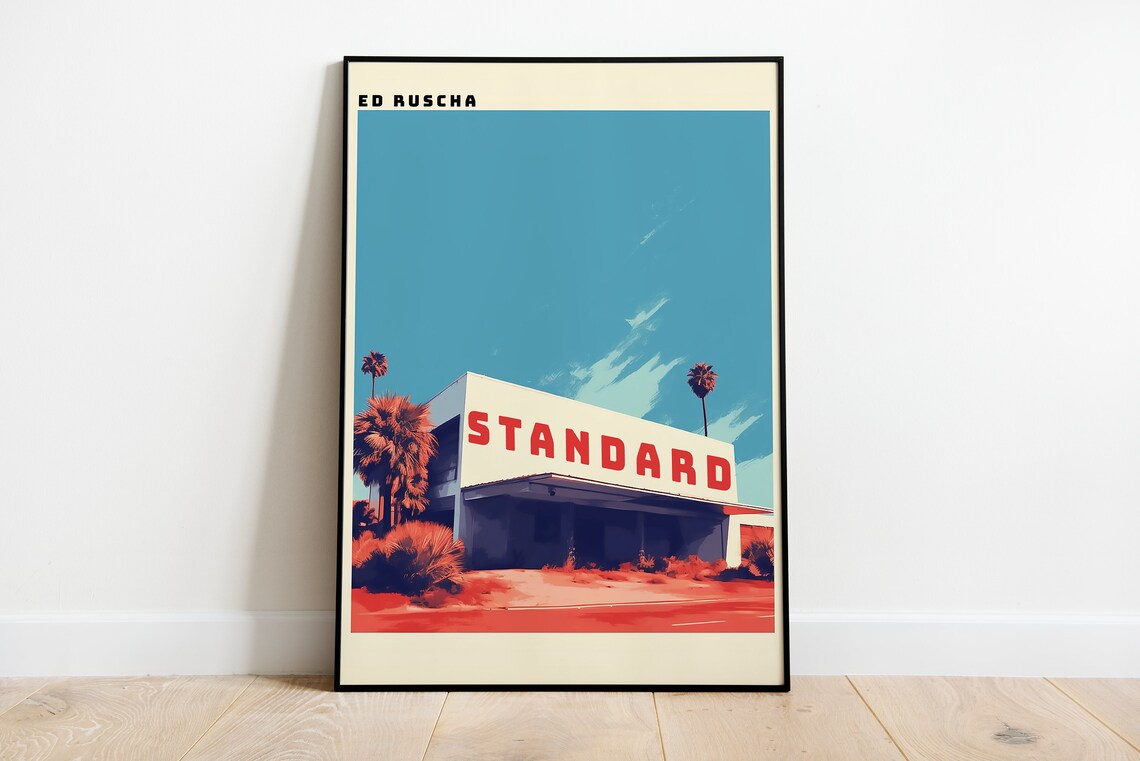 Ed Ruscha Gasoline Stations, Mid Century Art Print