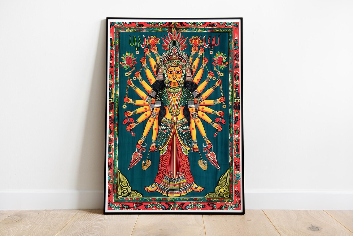 Madhubani Painting Folk Art Indian Art Mithila Art Indian Folk Art Indian Poster Bihar Poster New Home Gift Ideas Gifts For Indians