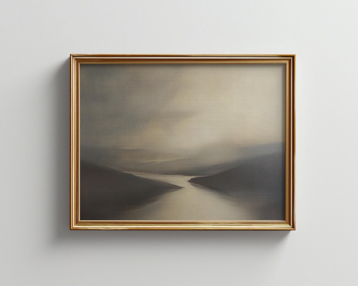 Neutral Abstract Landscape Oil Painting Art Print