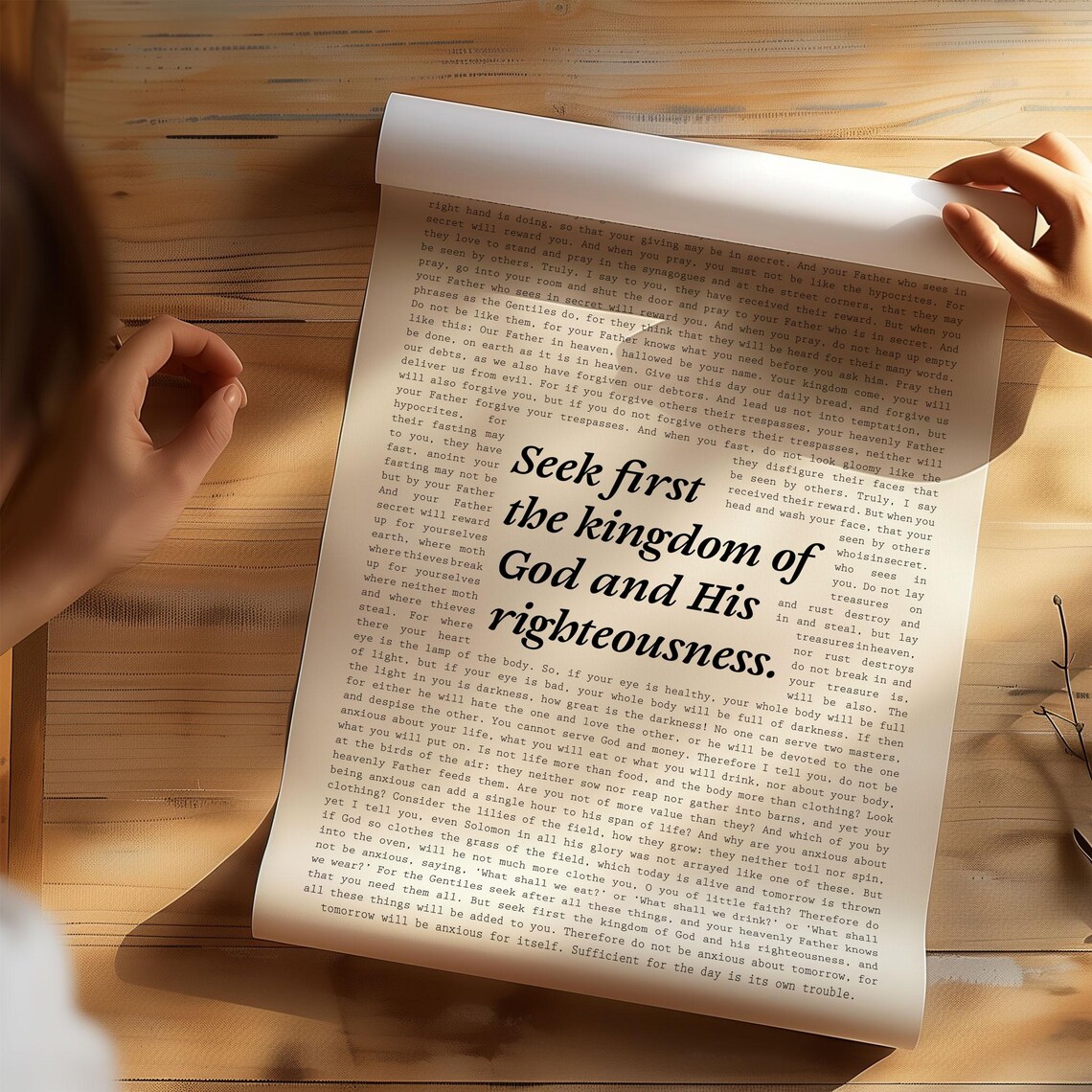 Seek First The Kingdom Of God And His Righteousness Matthew 6 Verse Poster - Image 5