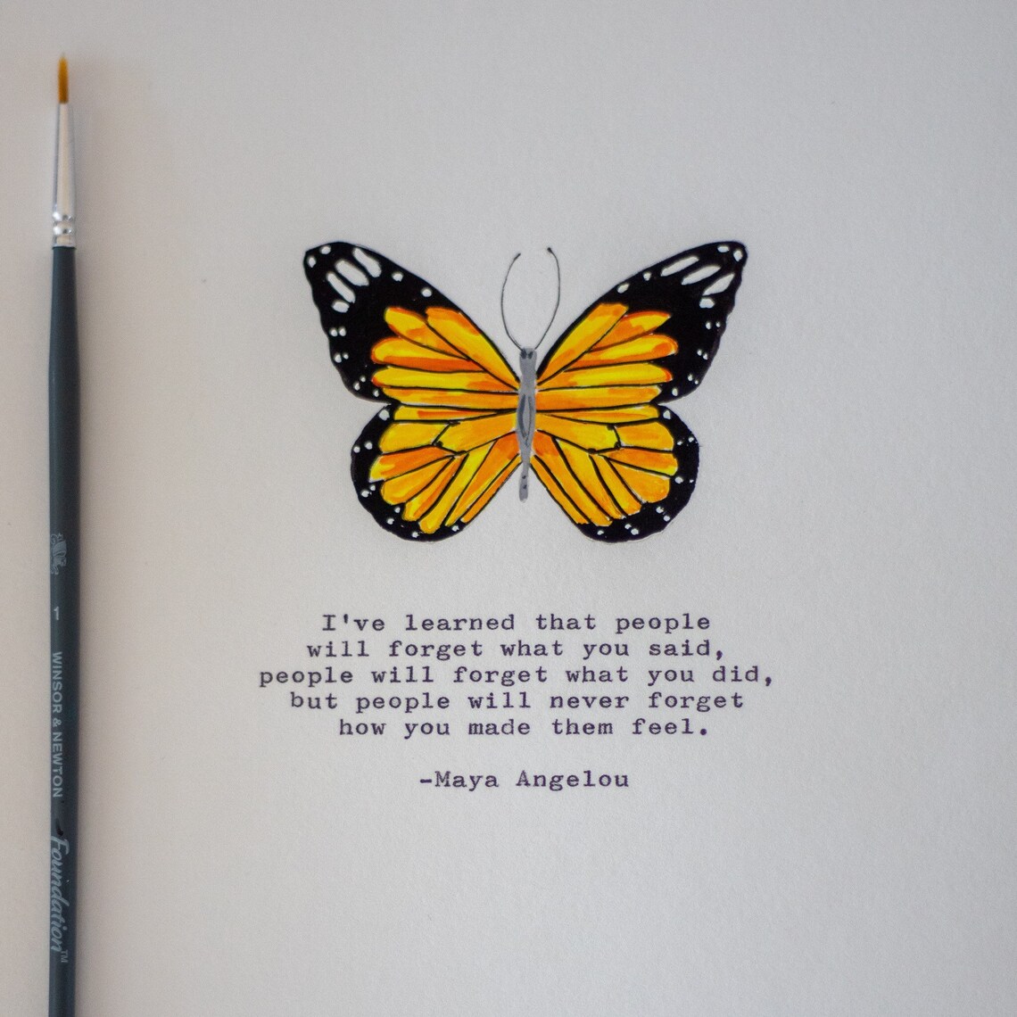 Butterfly with Maya Angelou Quote, Wall Art Print