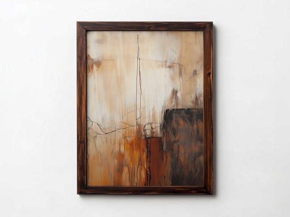 Textural Brown Abstract Art Print Modern Farmhouse Decor
