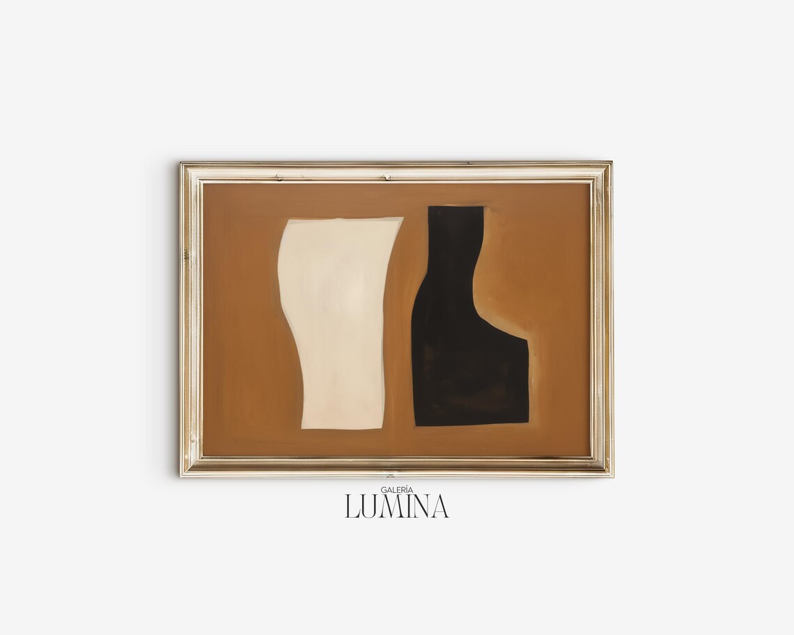 Brown Black Abstract Contemporary Wall Art Print - Image 2