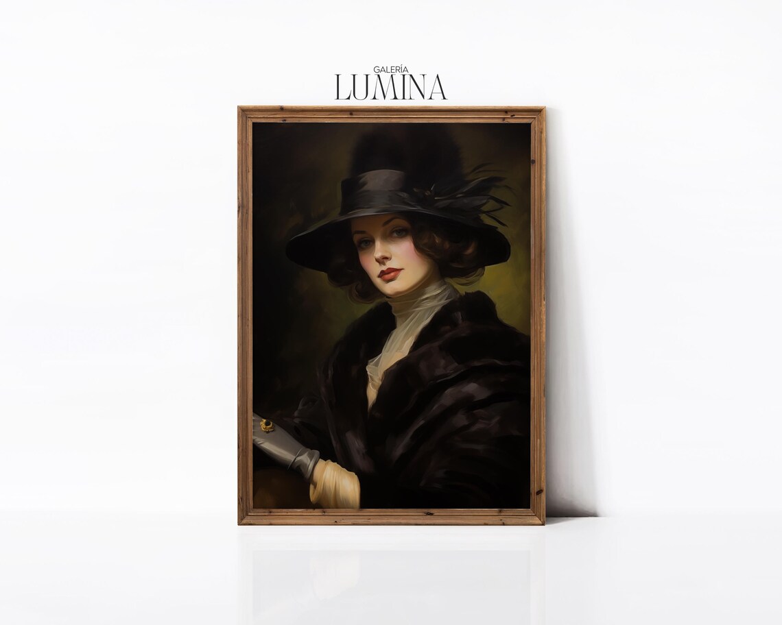 Victorian Woman Portrait, Dark Academia Art Print - Image 3