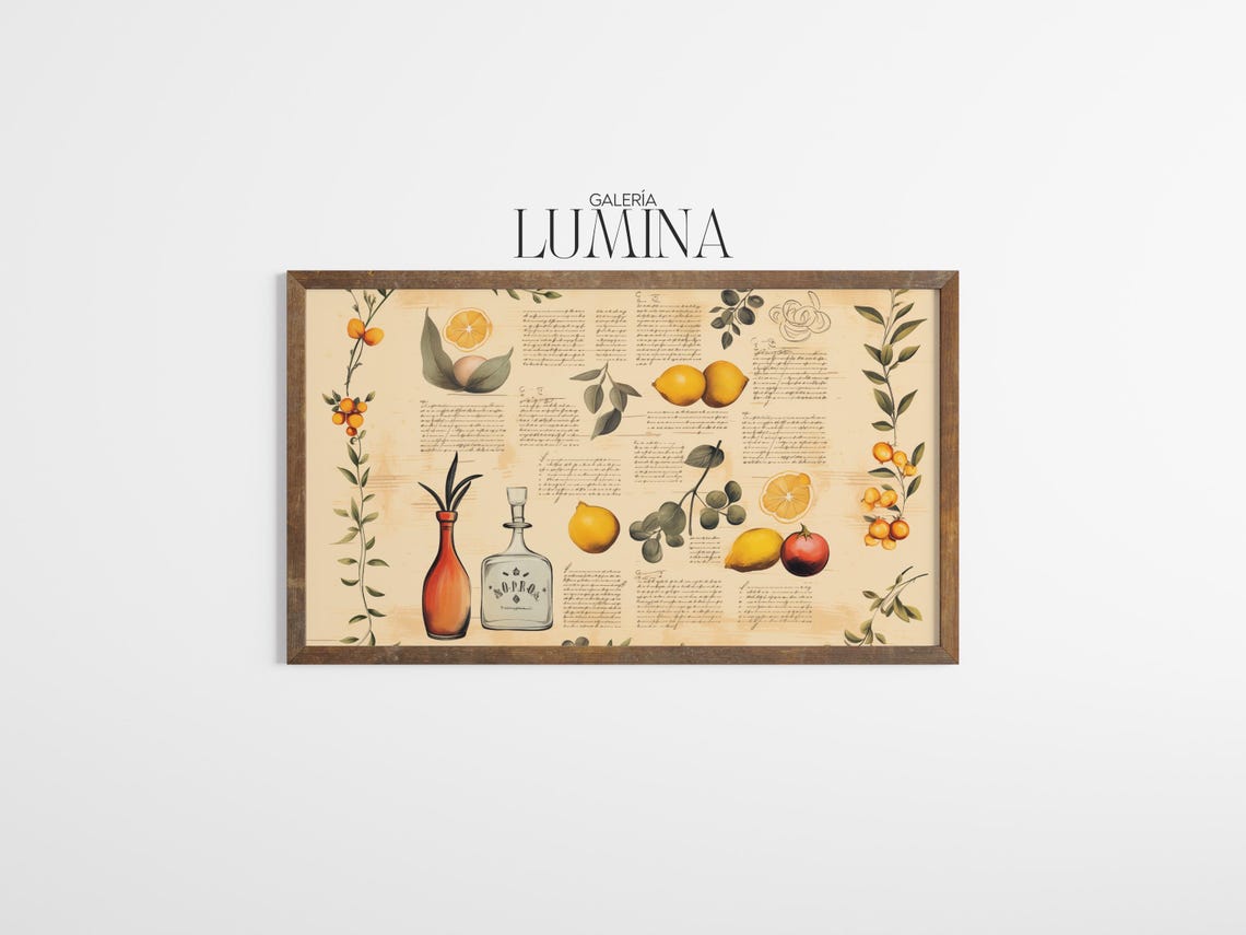 Vintage Lemon and Citrus Botanical Journal Illustration Poster - Image 3
