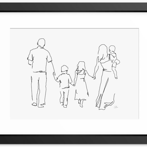 Personalised Family Drawing Family Print Gift Family Line Art Family Drawing Gift Family Illustration Family Portrait Mothers Day Art