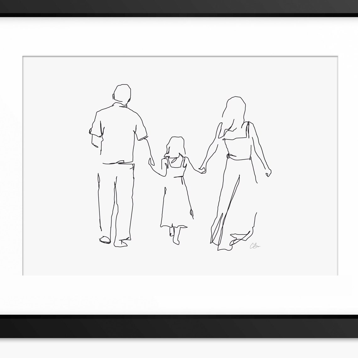 Family Print Family Drawing Family Illustration Line Art Family Portrait Mother And Children Art Mothers Day Print Gift For Mum Mom