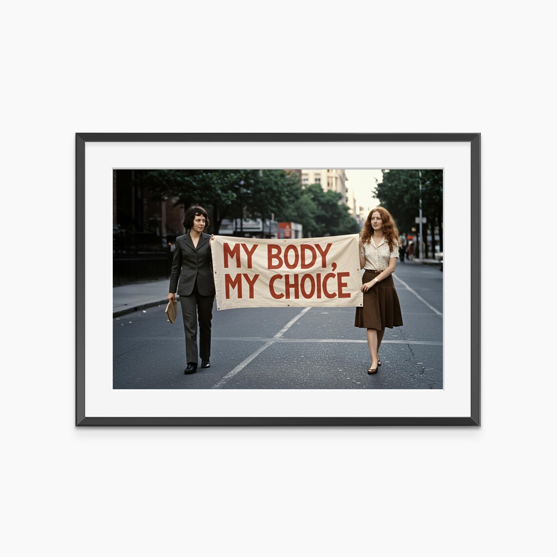 My Body My Choice Vintage Protest March Street Photography Poster