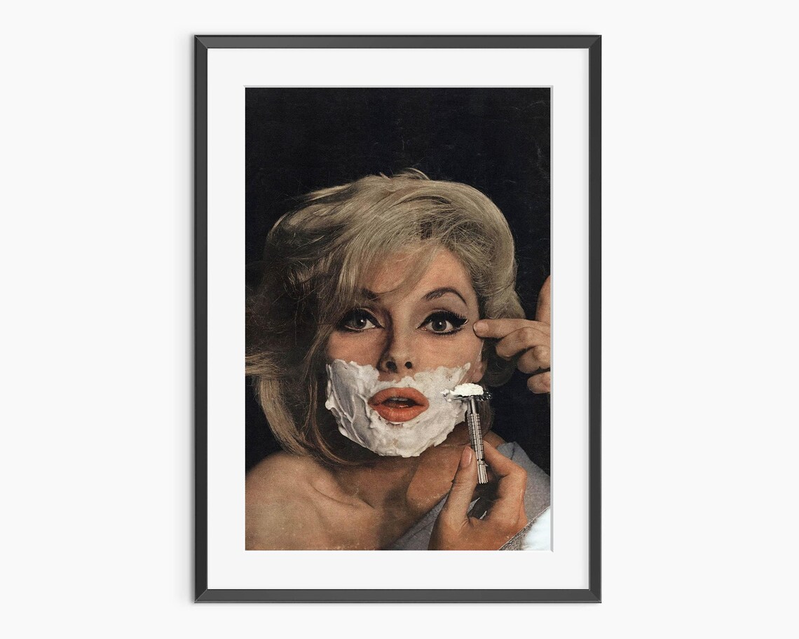 Virna Lisi Shaving Iconic 1960s Actress Vintage Portrait Photo Poster