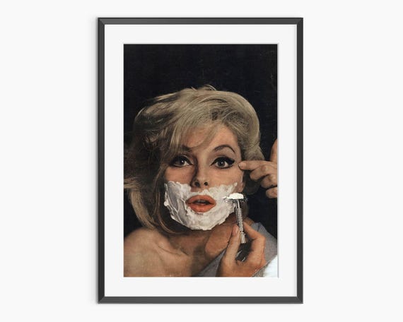 Virna Lisi Print Georges Lois Photography Prints Woman Shaving Photo Vintage Poster Bathroom Wall Decor Museum Quality Art