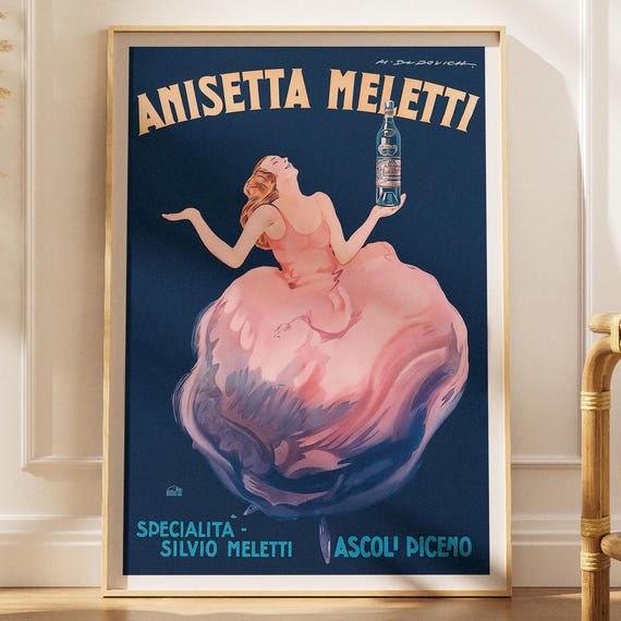 Anisetta Meletti Italian Liqueur Vintage Advertisement Art Print Fooddrink Poster