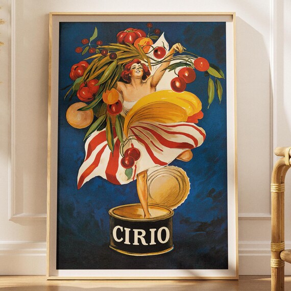 Vintage Cirio Italian Tomatoes Woman Burst Classic Food Advertising Poster