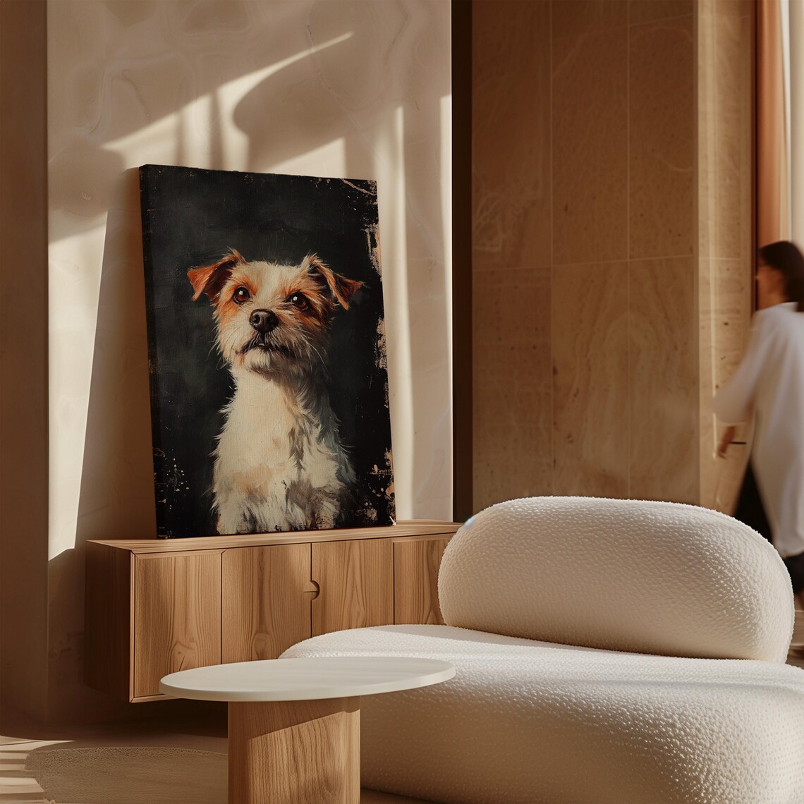 Rustic Terrier Portrait Vintage Oil Painting Style Farmhouse Poster - Image 3