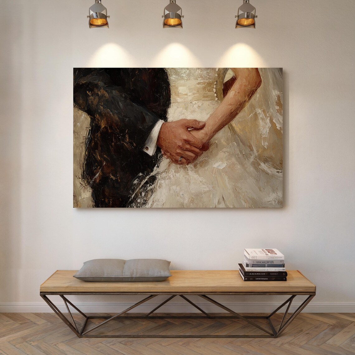 Romantic Wedding Hands, Elegant Couples Moment Art Print - Image 7