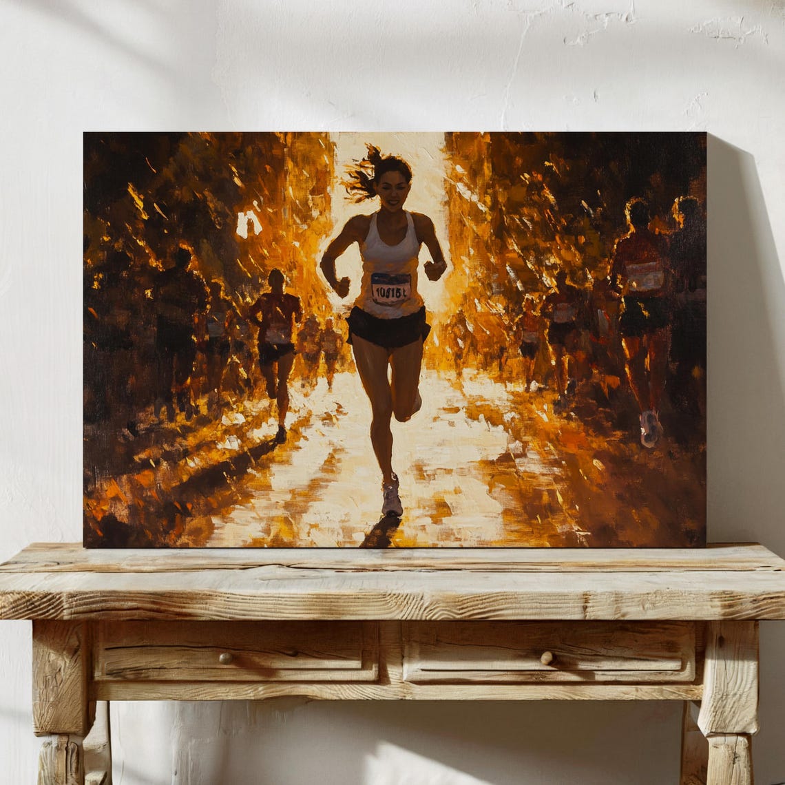 Running Woman Wall Art Inspirational Athlete Poster Abstract Marathon Print Fitness Motivation Painting Sports For Gym - Image 4
