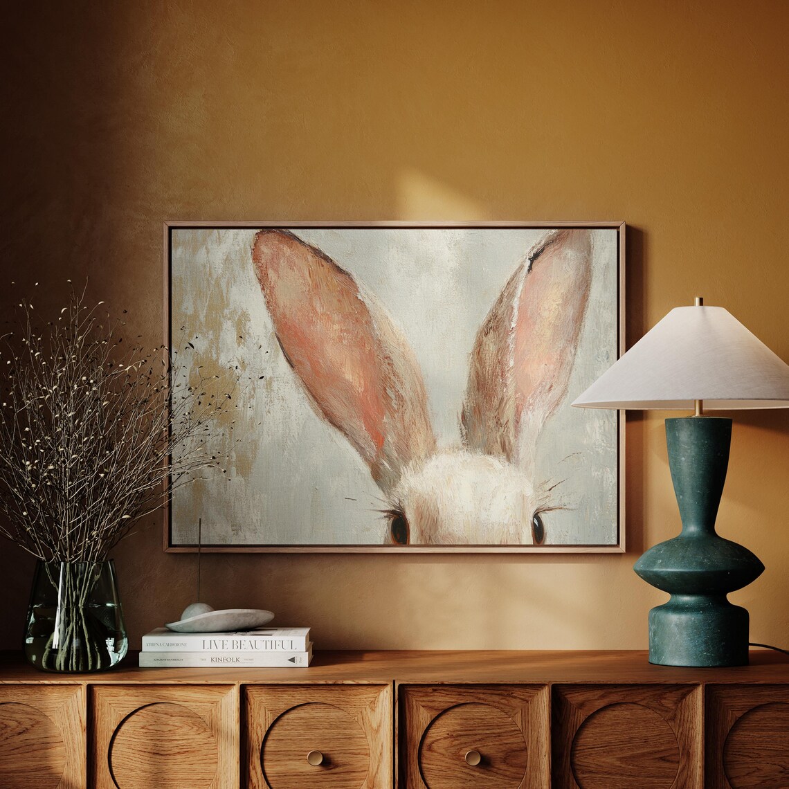 Rustic Bunny Close Up Wall Art, Farmhouse Easter Decor - Image 4