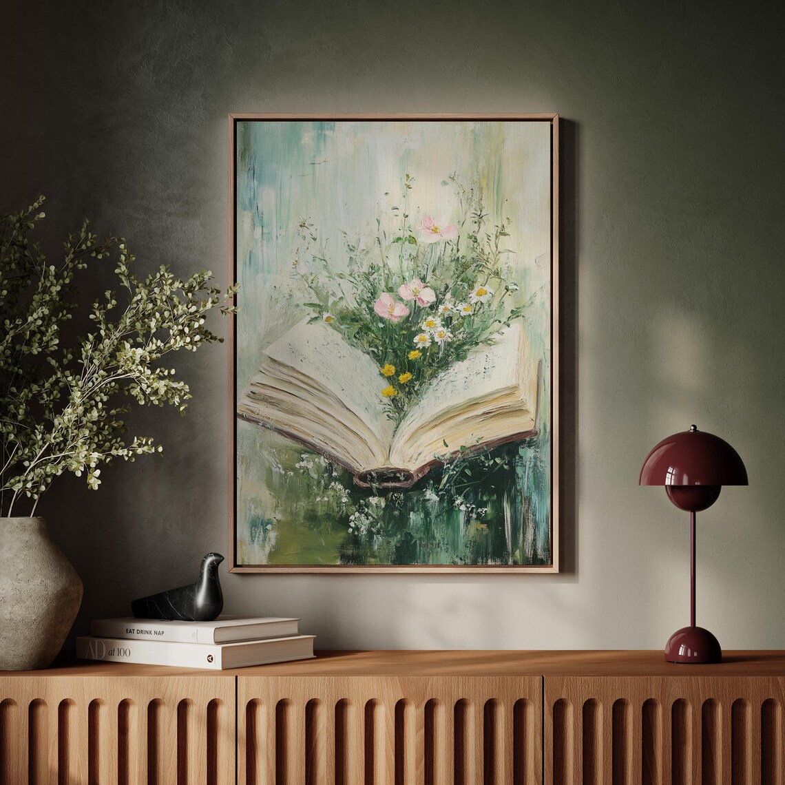 Open Book with Wildflowers Whimsical Botanical Cottagecore Art Print - Image 7