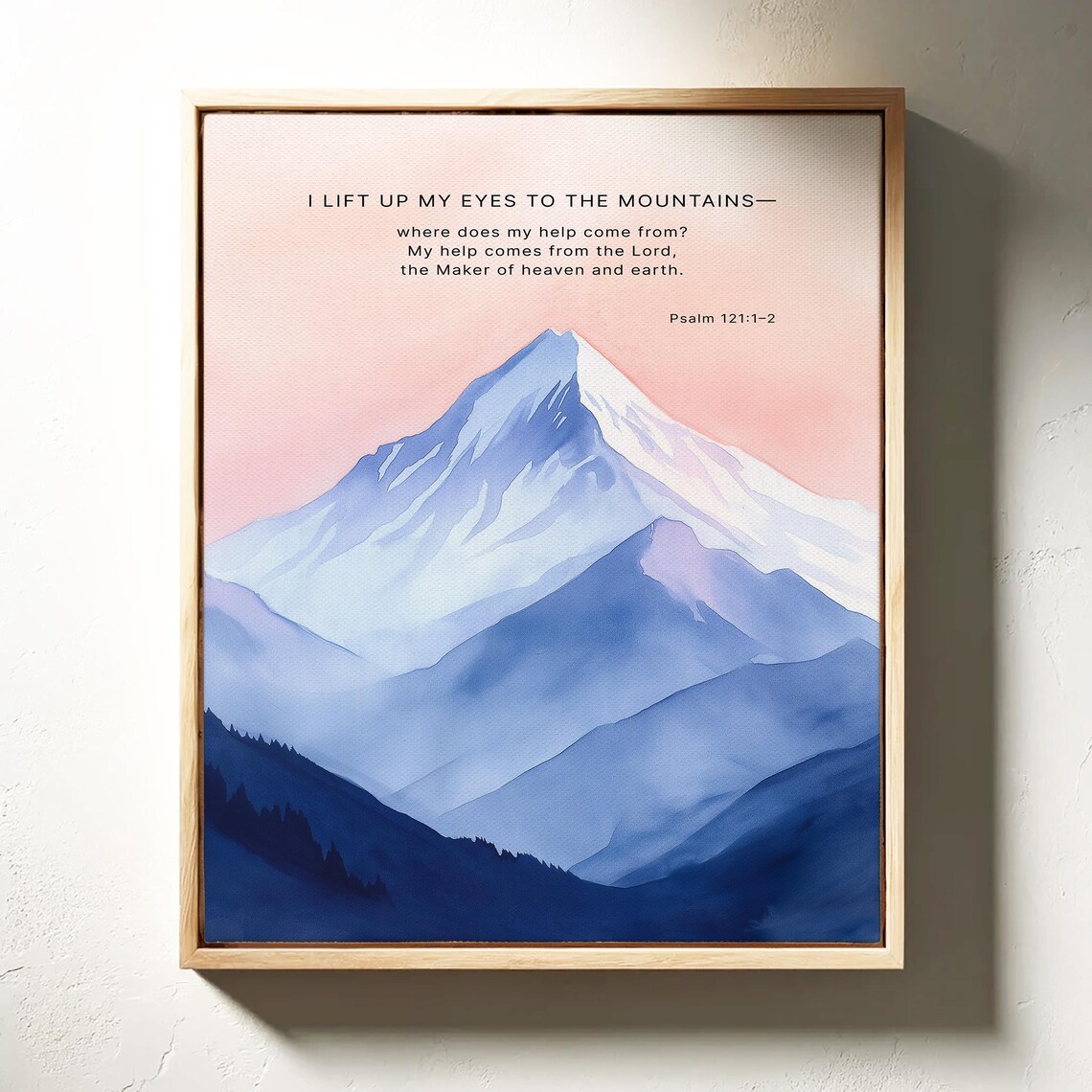 Psalm 121:1-2 Inspirational Mountain Art Print - Image 2