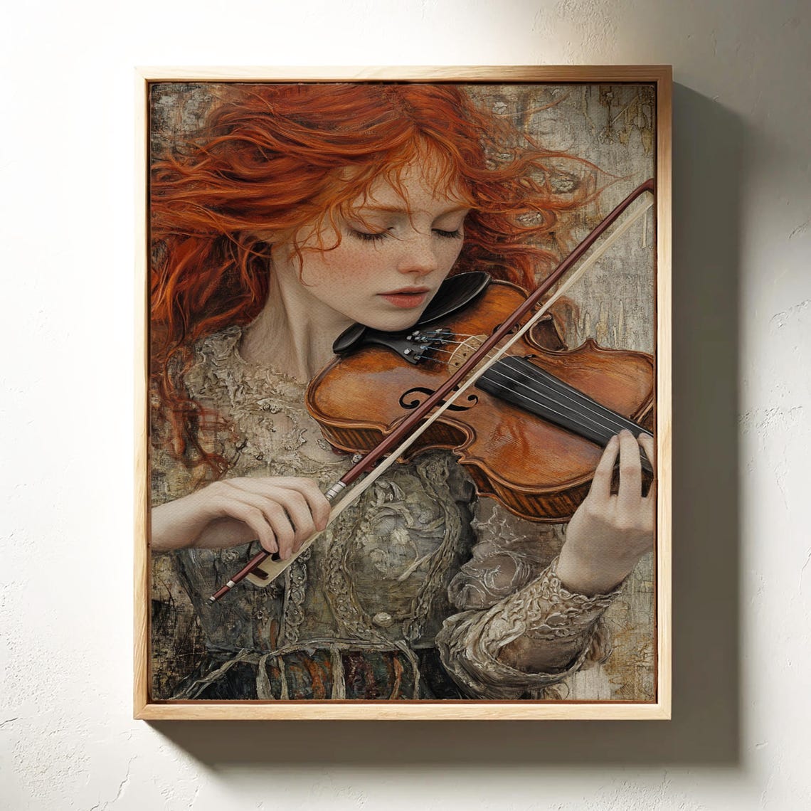 Red Haired Violinist Classical Music Portrait Elegant Poster - Image 4