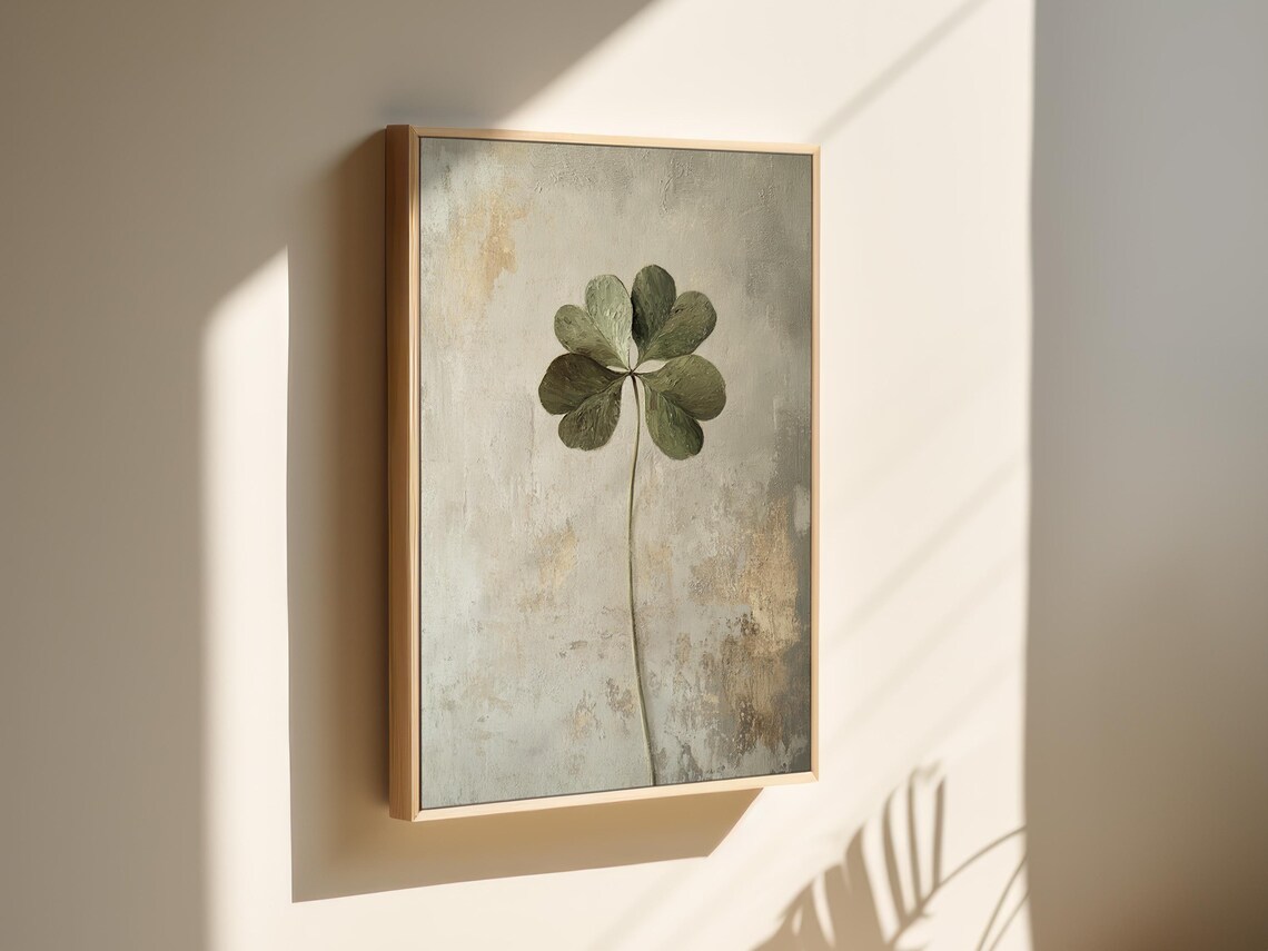 Four Leaf Clover, Rustic Minimalist Art Print - Image 4