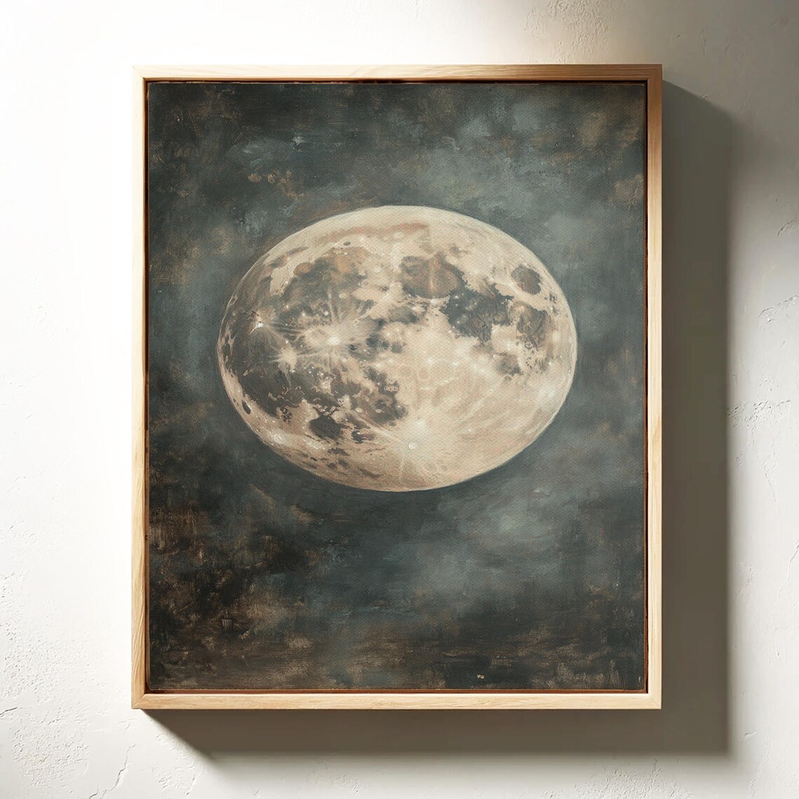 Vintage Full Moon Poster, Celestial Lunar Landscape - Image 4