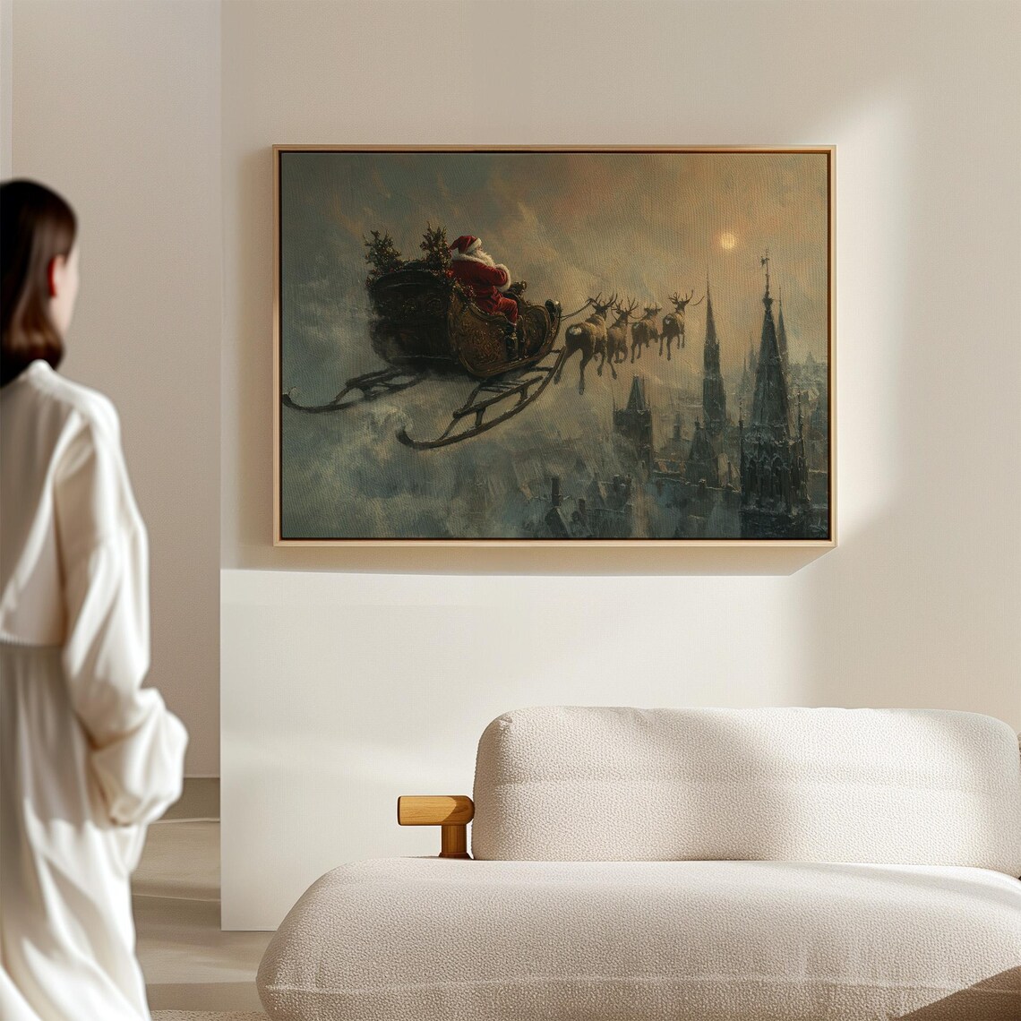 Rustic Farmhouse Santa Reading Art Print, Christmas Decor - Image 6