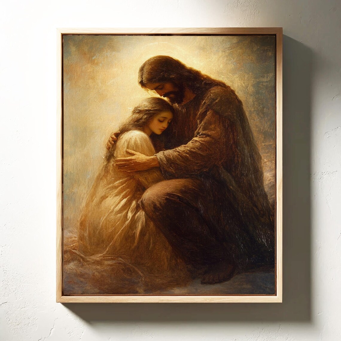 Jesus Comforting Woman Sorrow Faith Healing Christian Poster - Image 3