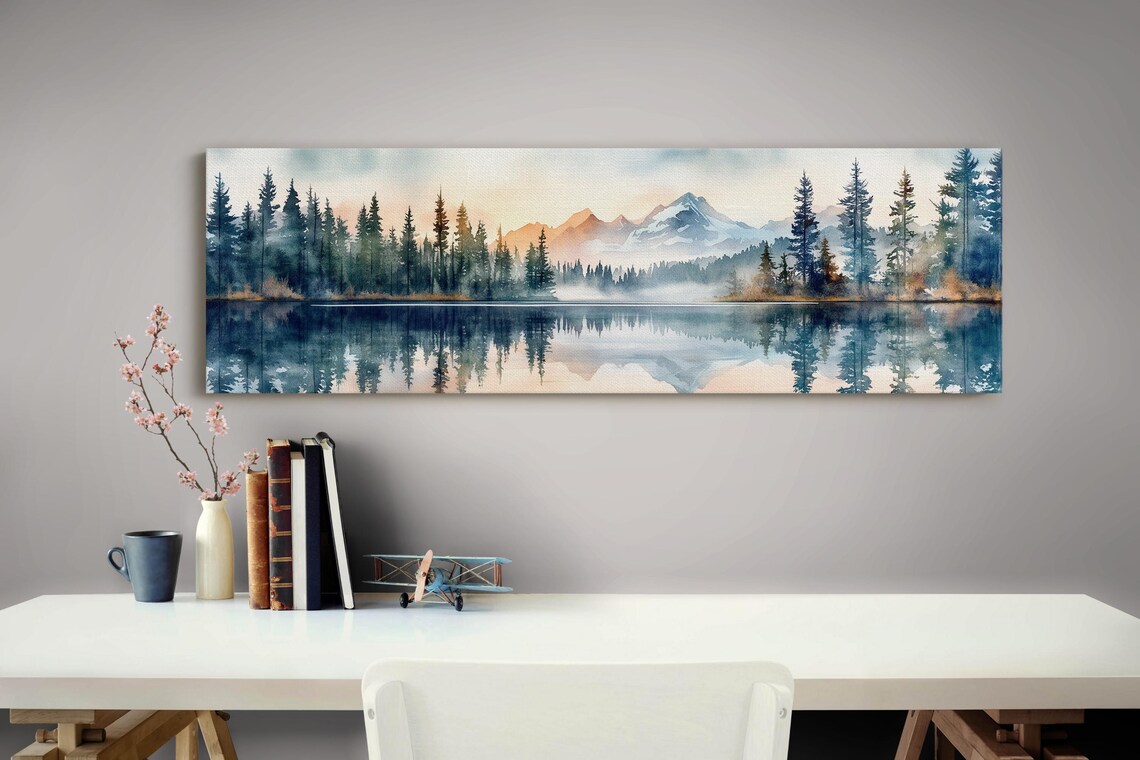 Mount Whitney Reflection Art Print, Misty Mountain Lake - Image 4