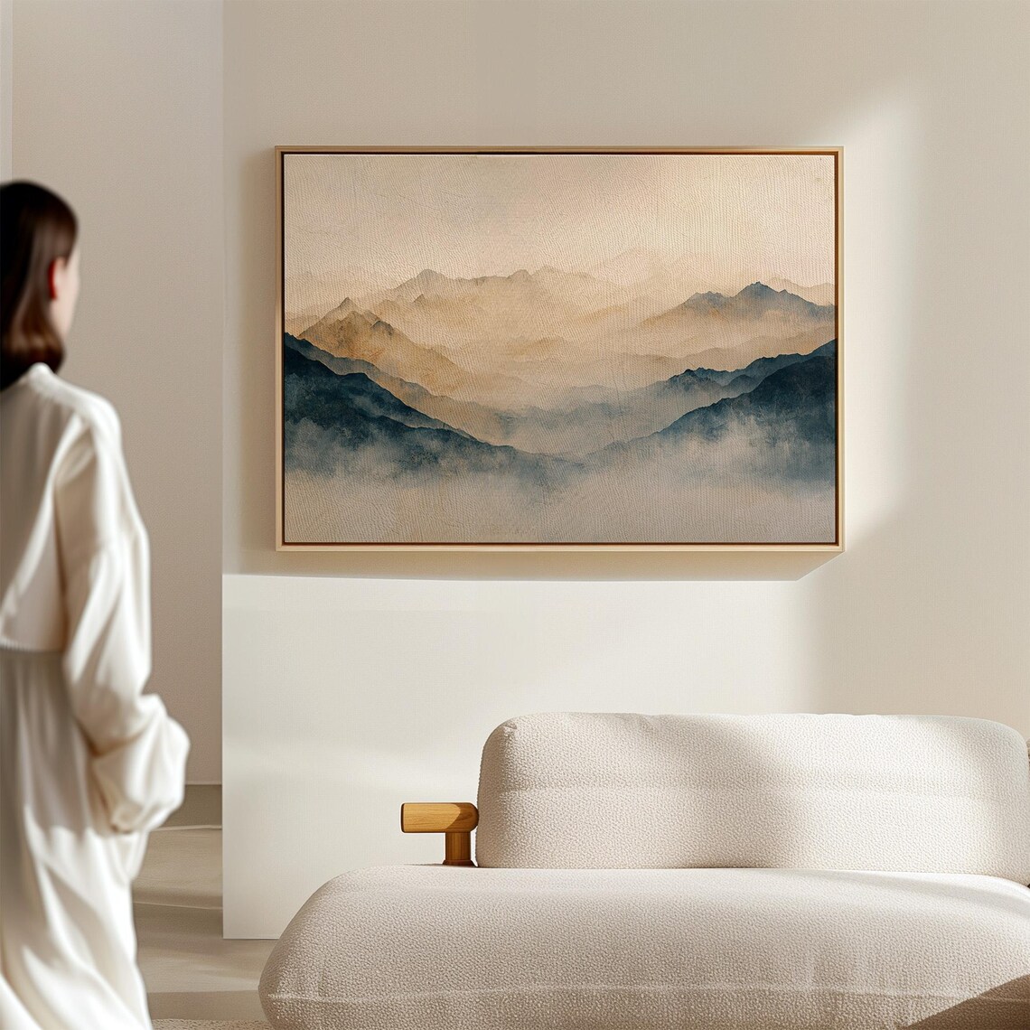 Abstract Misty Mountain Landscape, Modern Nature Decor - Image 5